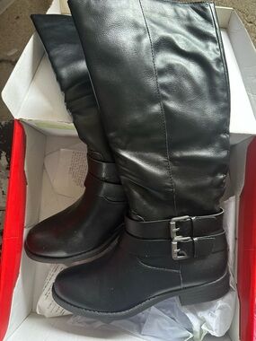 Style & Co. Black Over-the-Knee Buckle Riding Boots